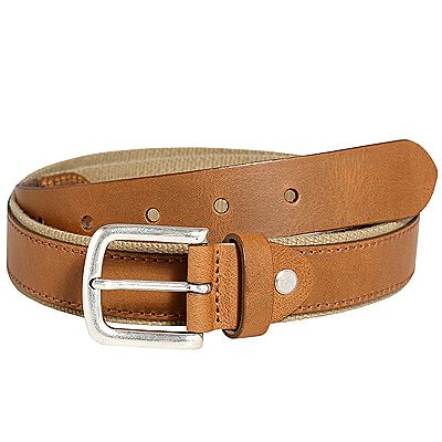 VIA MILANO Gürtel echt Leder Canvas uni