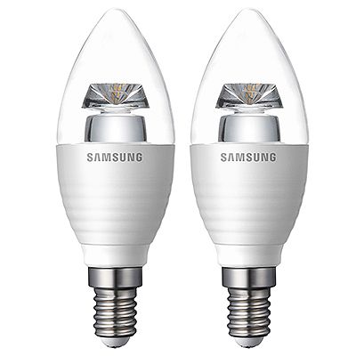 SAMSUNG LED-Leuchtmittel Form: Kerze 3,2W / Fassung: E14 2 Stück