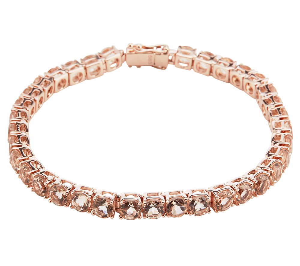 Morganit Armband AAA 16 00ct 19cm Rundschliff Roségold 585 QVC de