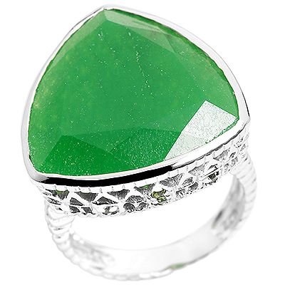 Chateau d´Argent grüne Jade Chromdiopsid 0,08ct. Ring Silber 925,rhodiniert