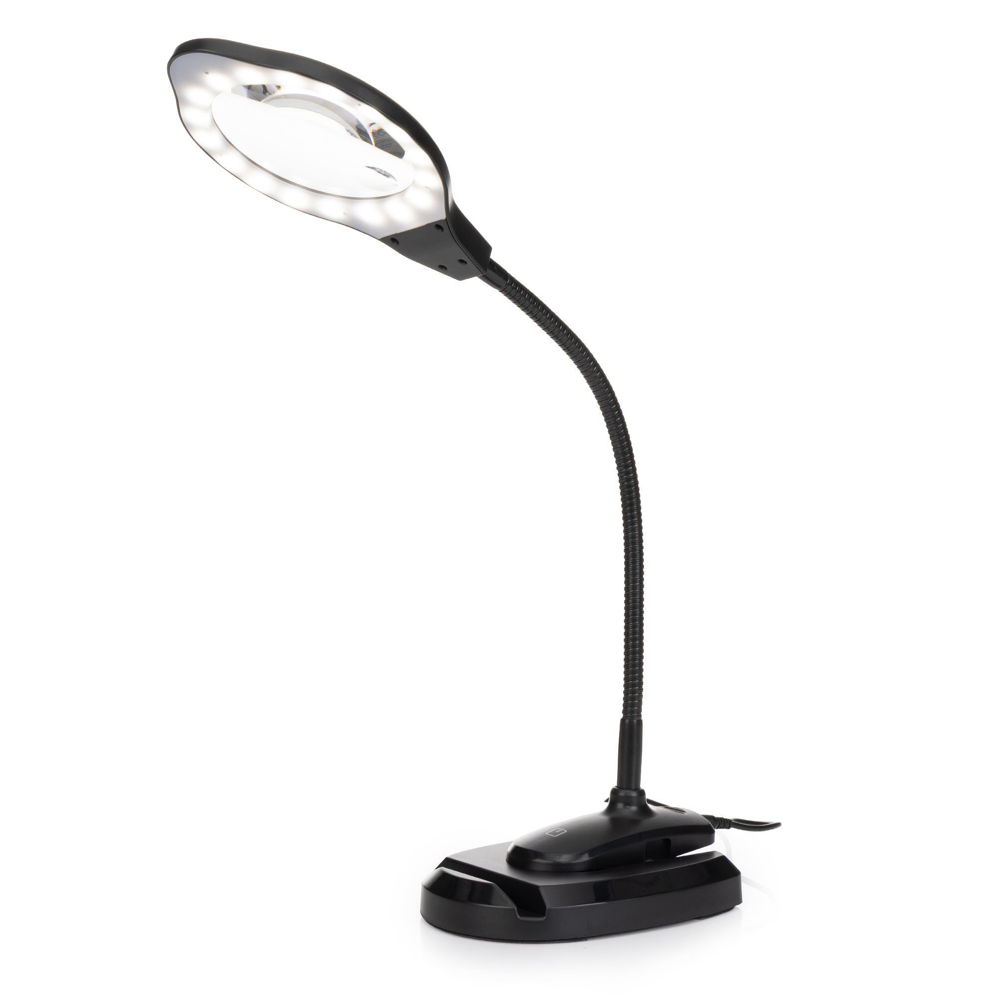 LED-Tischleuchte mit Lupenfunktion 2-4-fach Vergrößerung 3-stufig dimmbar 360° schwenkbar
