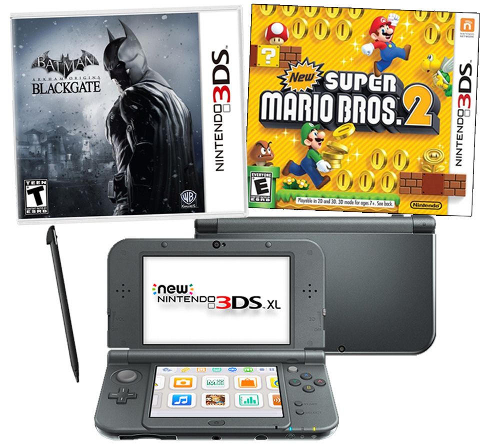 New Nintendo 3DS XL Bundle with Batman and Super Mario Games —