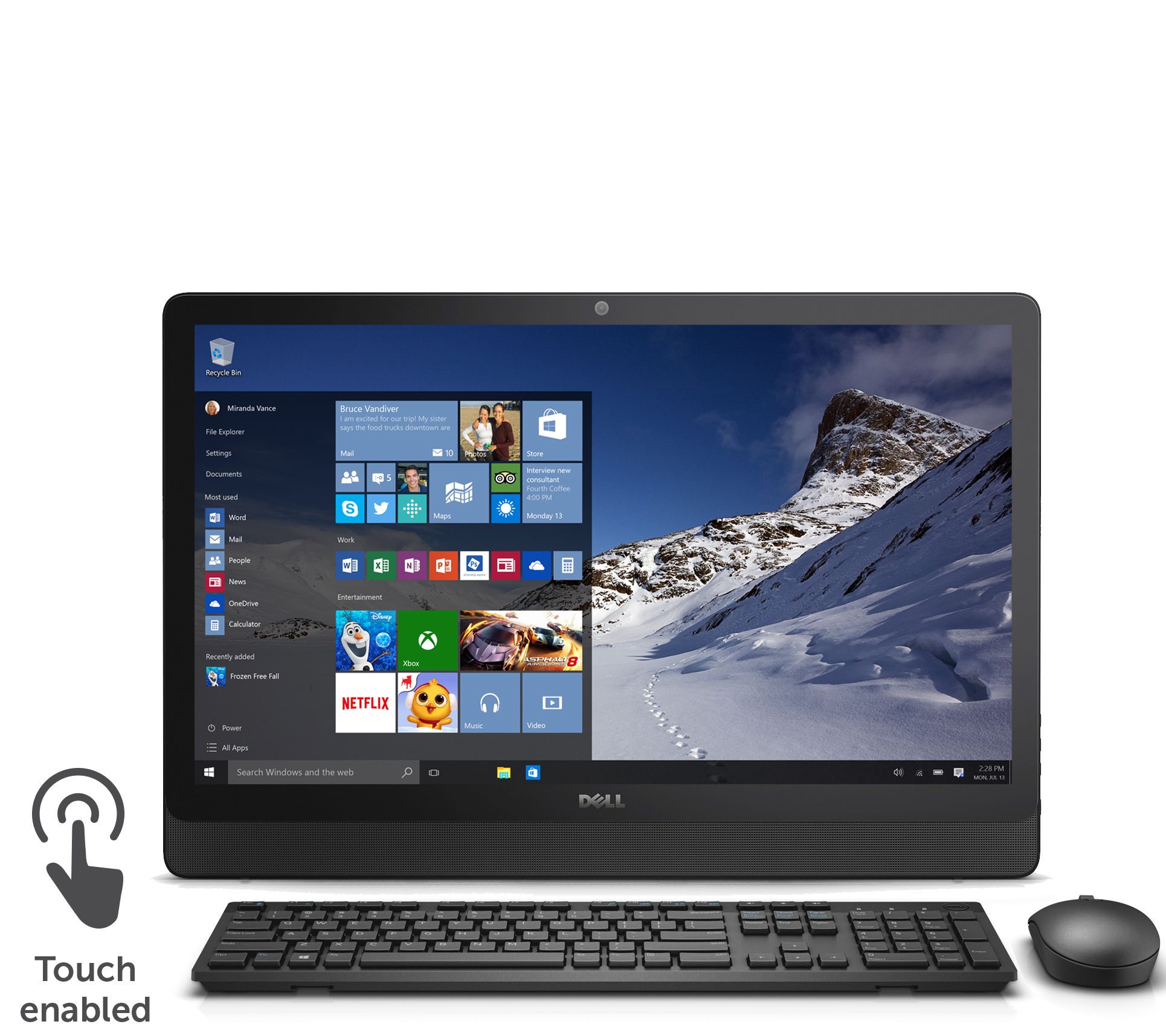 Dell 24" Touch AllinOne PC AMD Quad Core 6GB RAM 1TB HDD Lifetime