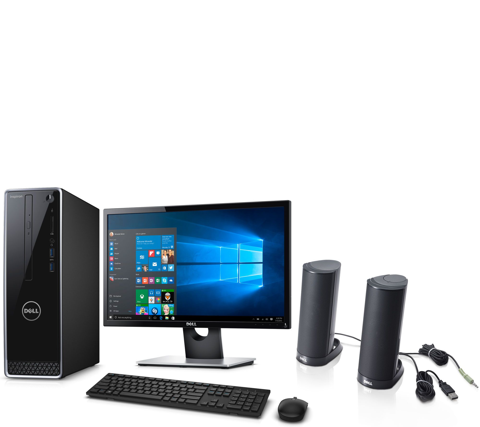Dell Inspiron Desktop 4GB RAM 1TB, 22"Monitor Keyboard, Mouse & Speaker Set Page 1 —
