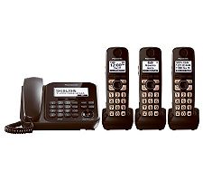 Panasonic Answering System with Corded & 3 Cordless Phones