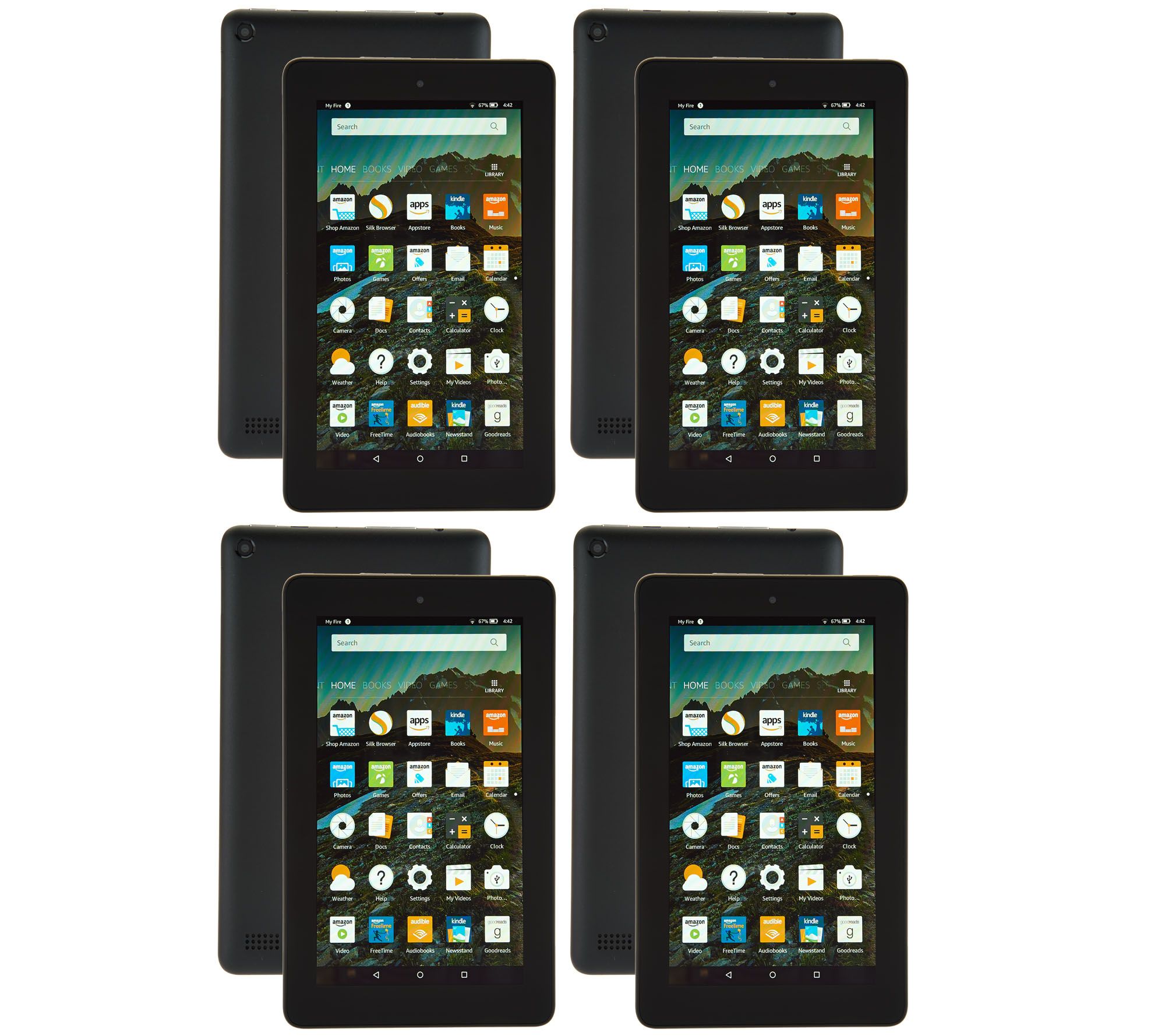 Ships 11/9 Amazon Fire 4Pack of 7" Tablets w/ Cases & Apps —