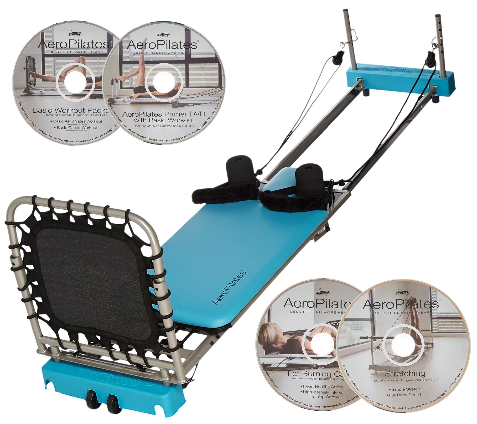 Aeropilates 4Cord Reformer Plus w/ 4 DVDs and Rebounder Page 1 —