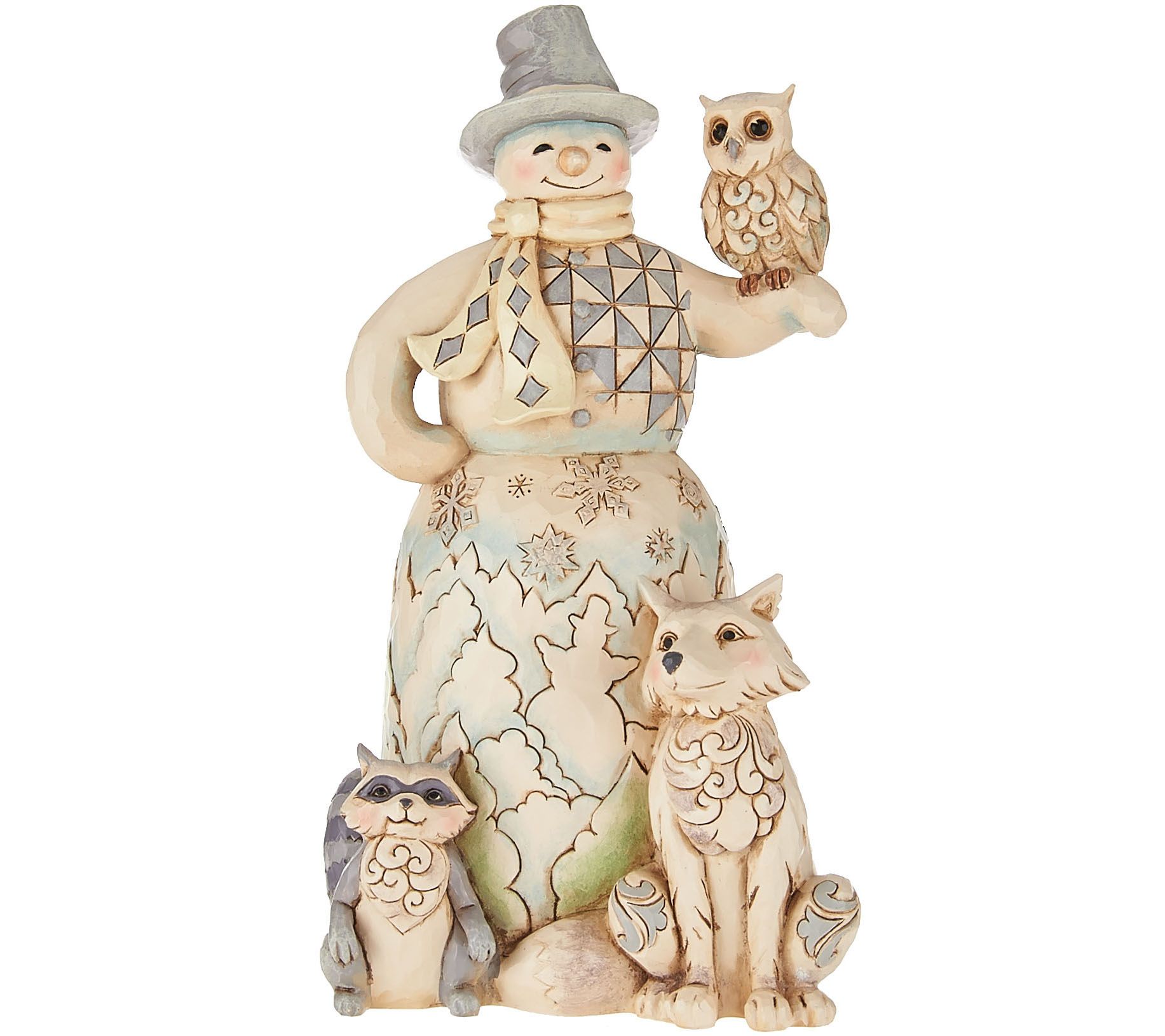 woodland snowman figurines