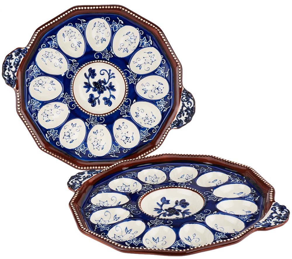 Temptations Floral Lace S/2 Egg Trays Page 1 —