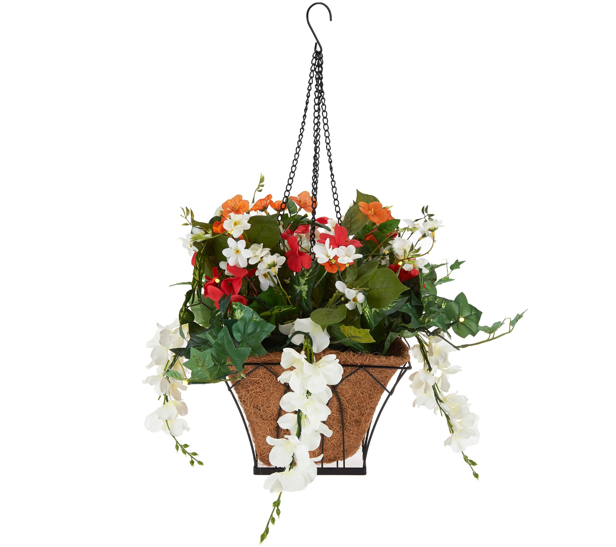 "As Is" Bethlehem Lights Prelit Wistera Hanging Basket w/ Timer Page
