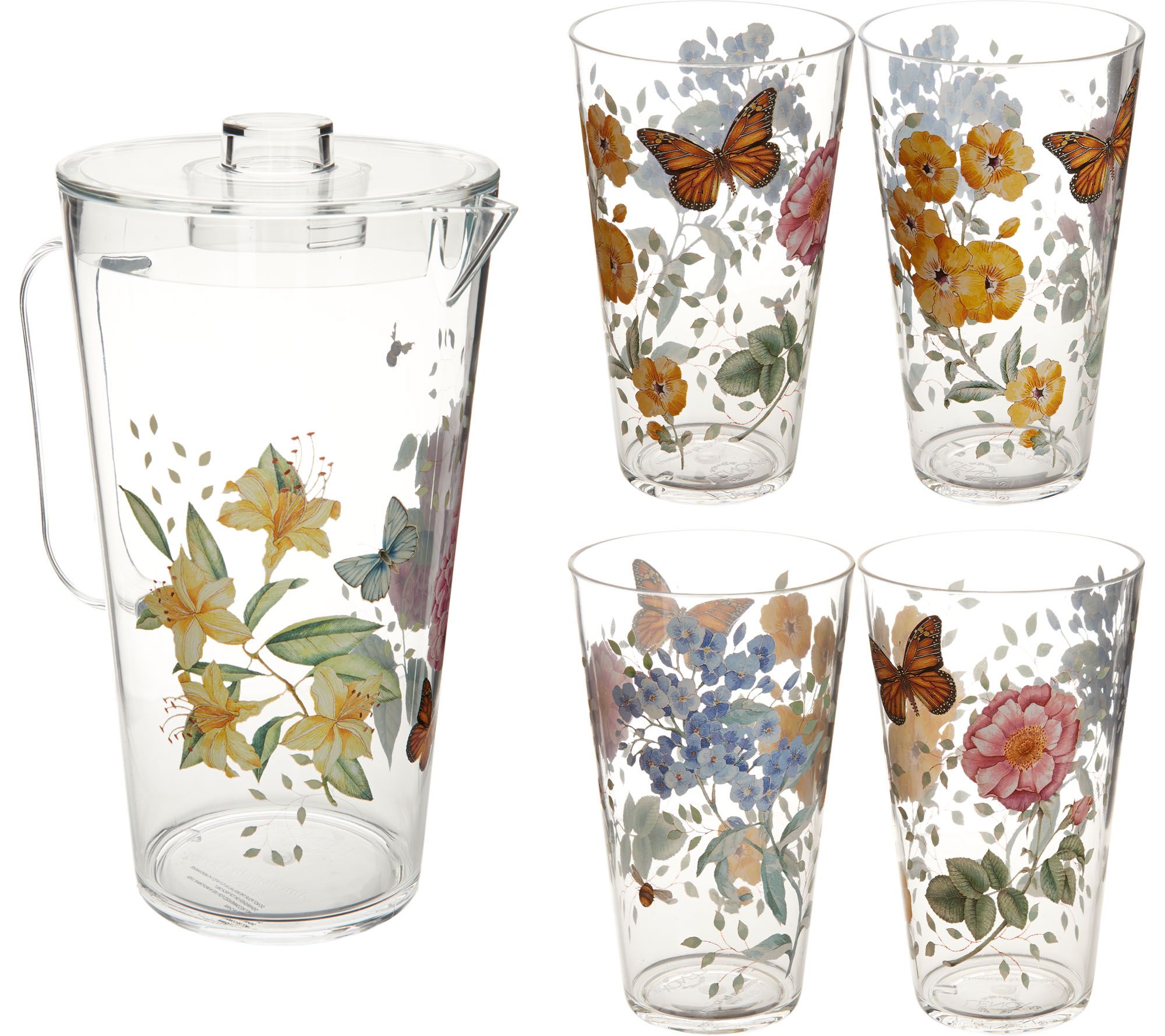 Lenox Butterfly Meadow 5pc Acrylic Drinkware & Pitcher Set Page 1