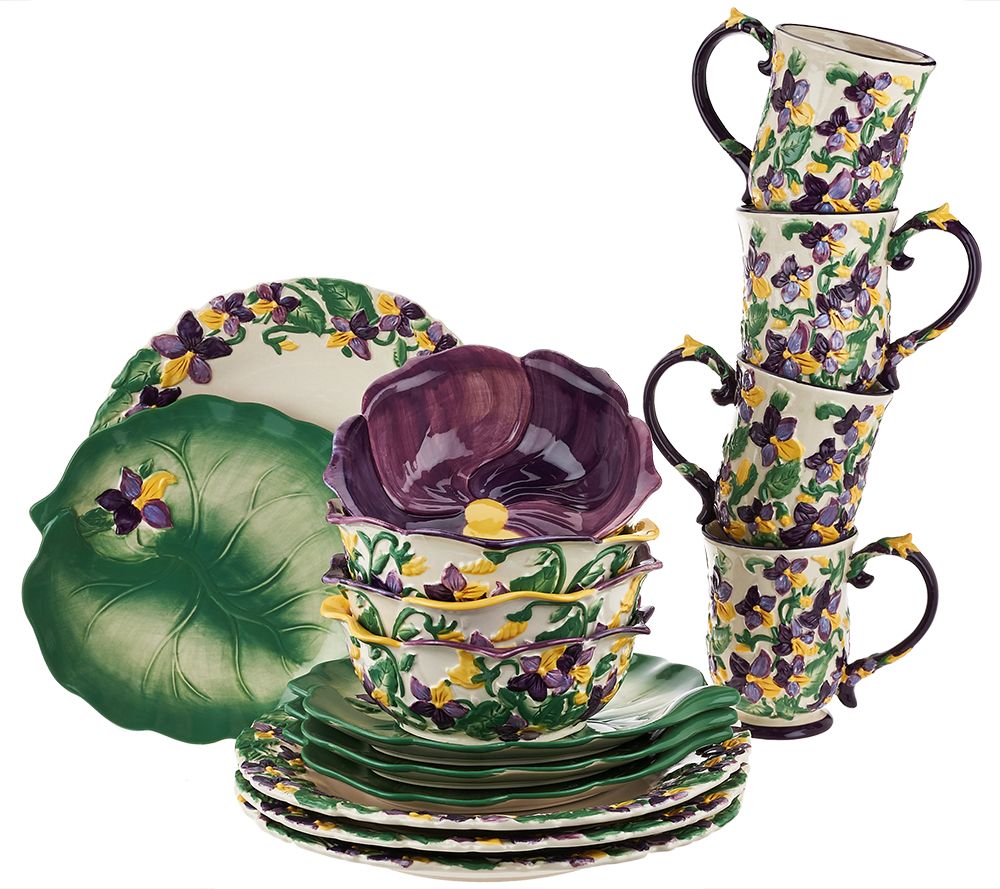 Temp-tations 16-piece Figural Floral Dinnerware Service for 4 - Page 1 — www.bagssaleusa.com