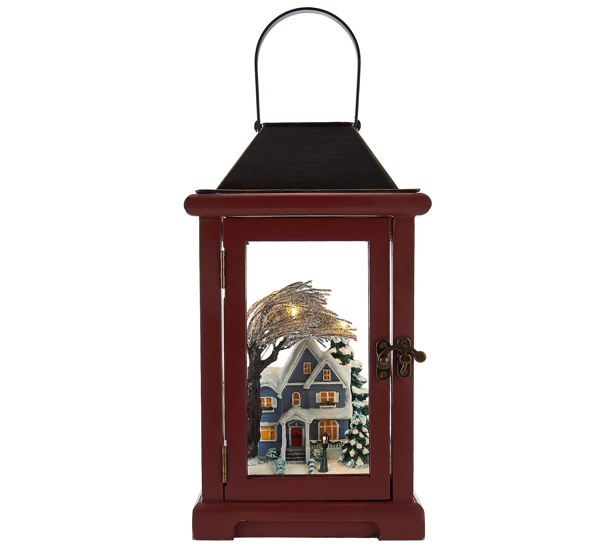 13" Illuminated Lantern with Winter Scene by Valerie —