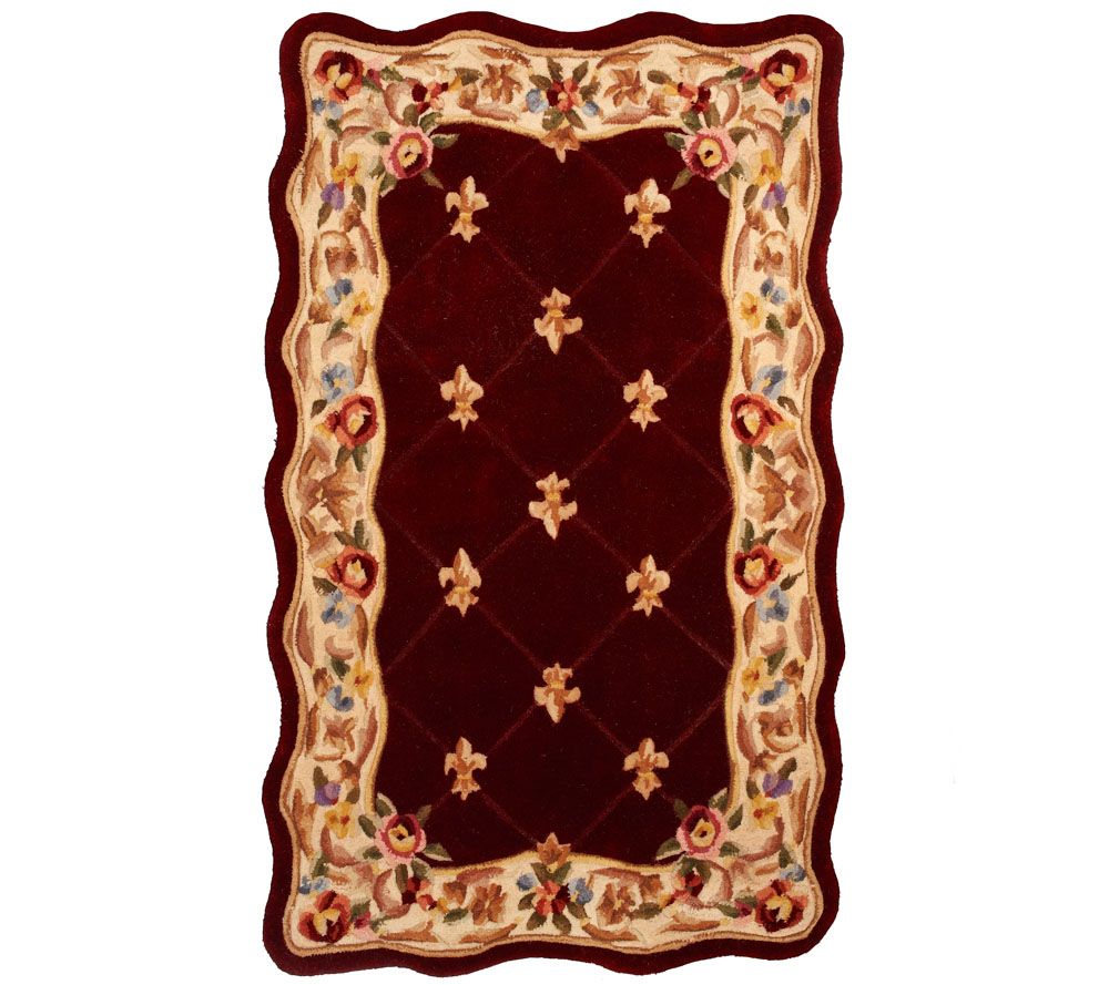 Royal Palace Fleur De Lis Scallop 3' x 5' Wool Rug —