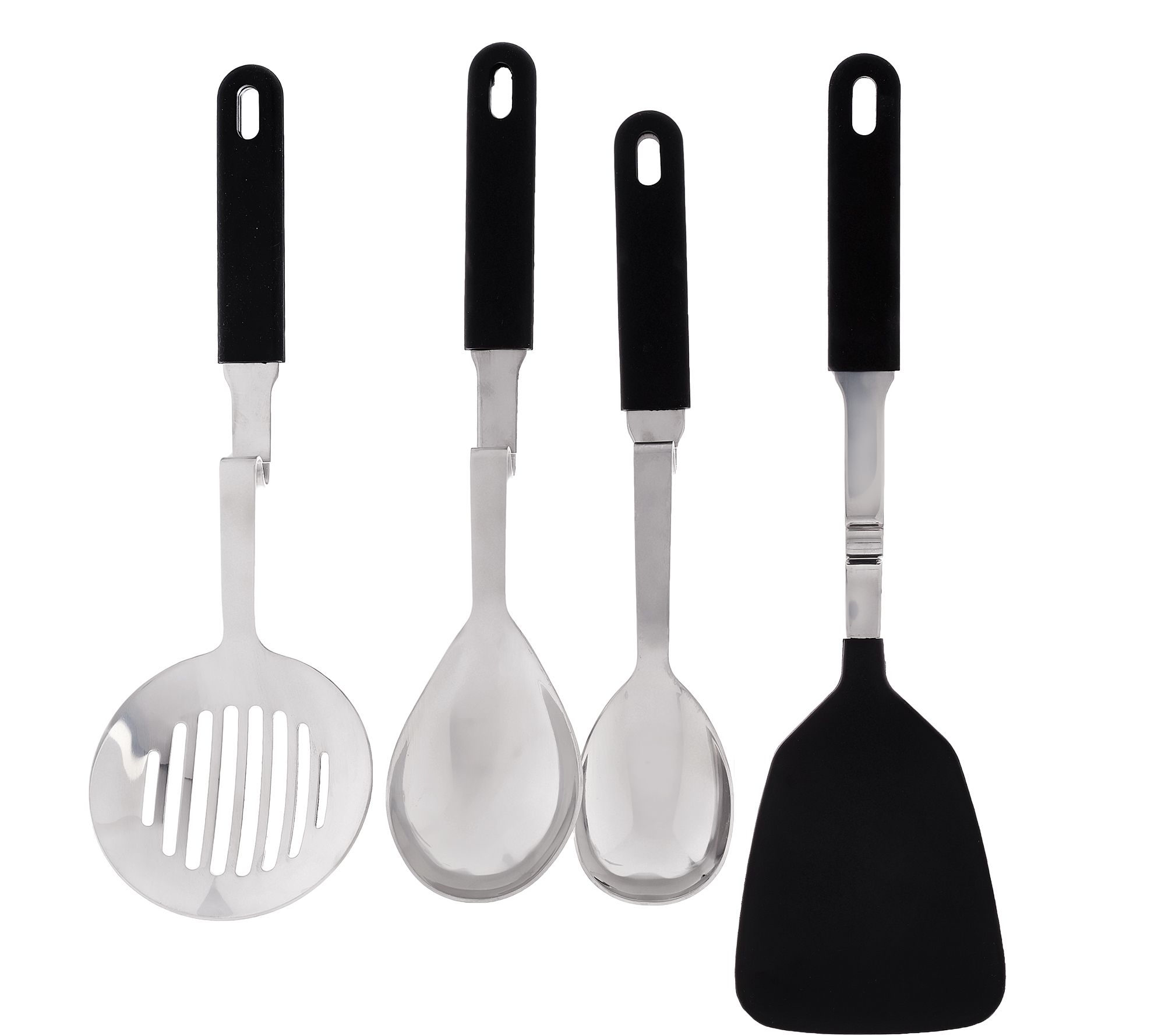 Set Of 4 Silicone No Mess Cooking Utensils Page 1 QVCcom