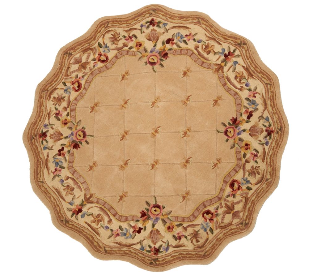 Royal Palace Fleur De Lis Scallop 6' Round Wool Rug —