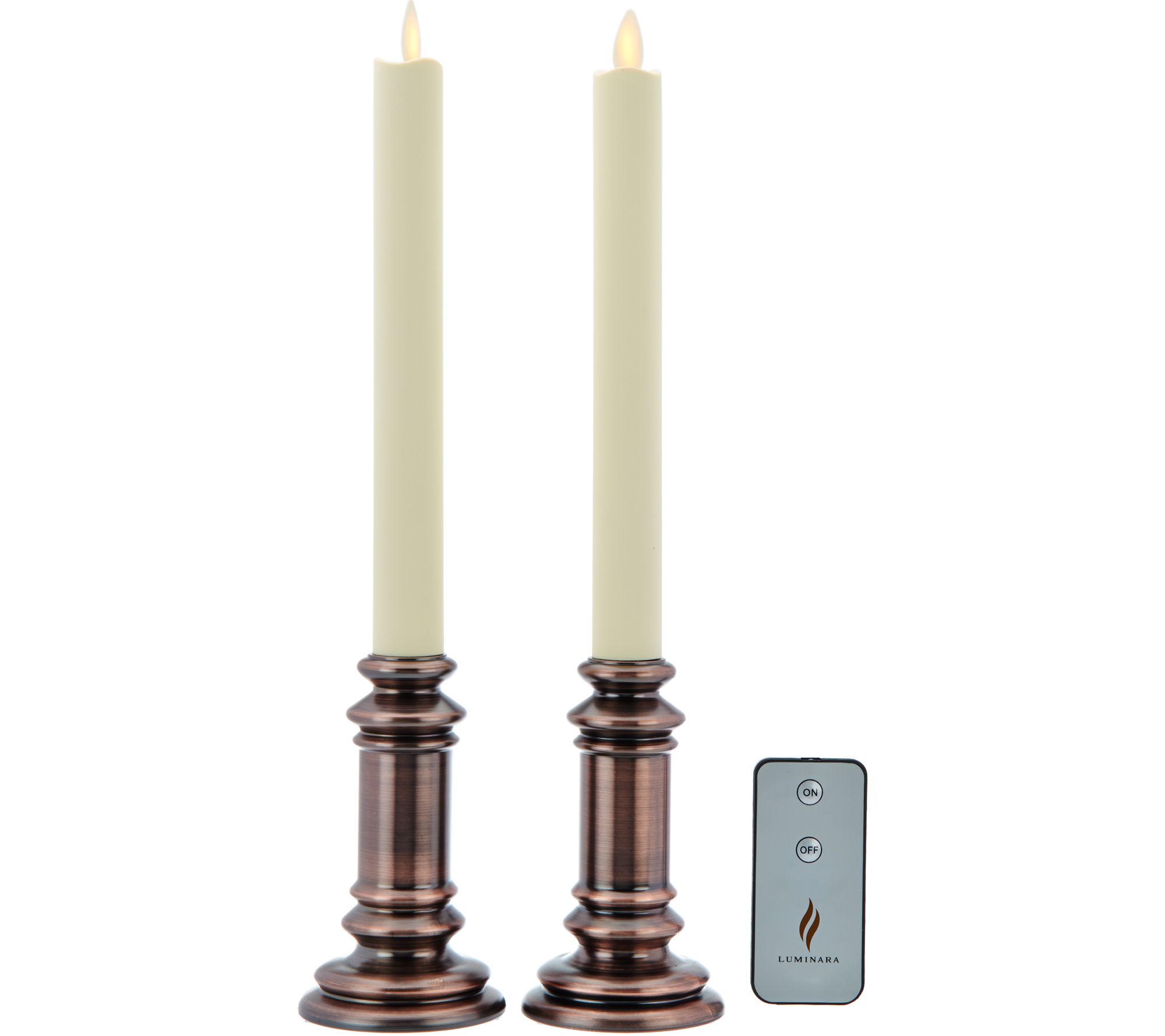 Luminara Set of 2 "Soft Touch" Flameless Window Candles with Remote