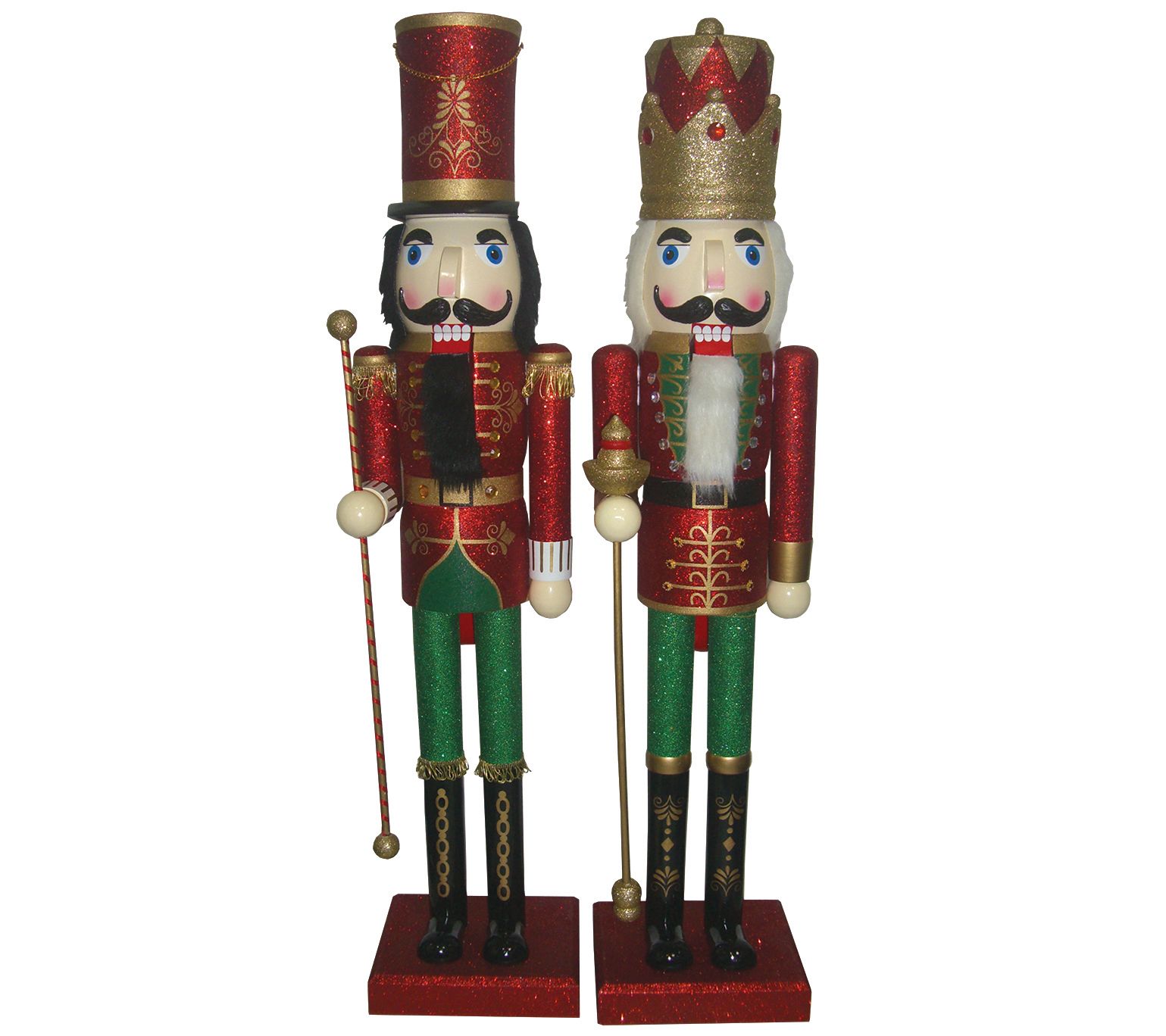 S/2 36" Metallic Christmas Nutcrackers By Santa's Workshop — QVC.com