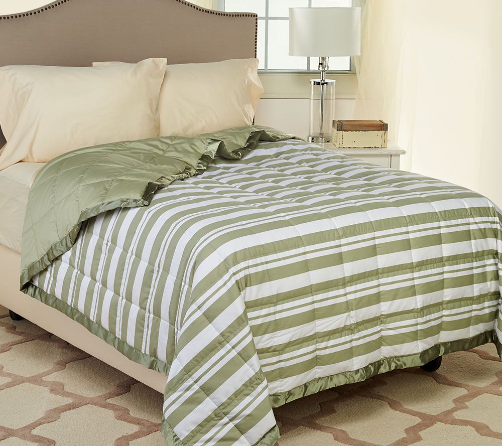Northern Nights Montauk Stripe 300TC 550FP Reversible FL Down Blanket