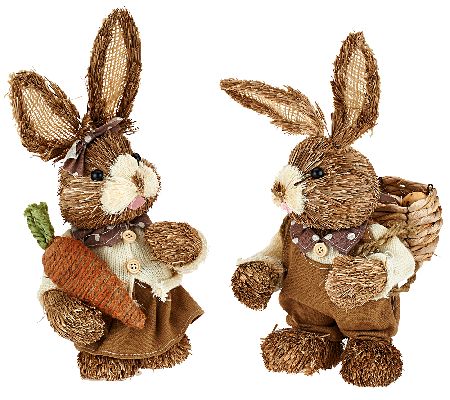 Set of 2 Brother and Sister Bunnies by Valerie - H204849