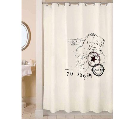 UPC 081675415559 product image for Vintage House World Natural/Black Shower Curtain | upcitemdb.com