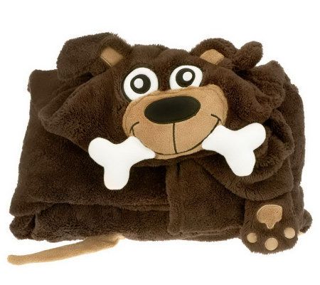 animal hugs collection hooded blanket with plush