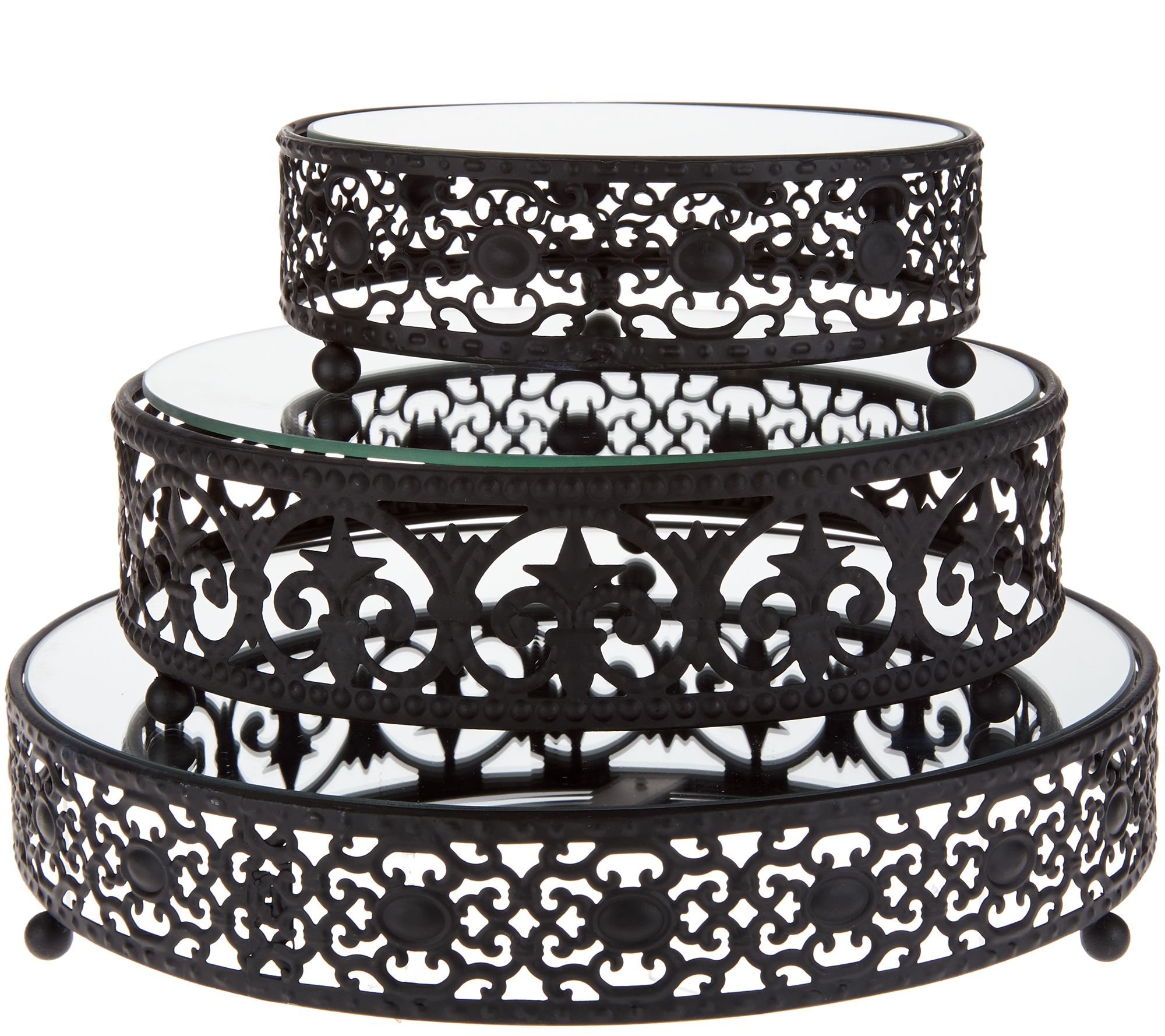 Set of 3 Scroll Base Mirror Pedestals by Valerie Page 1 —