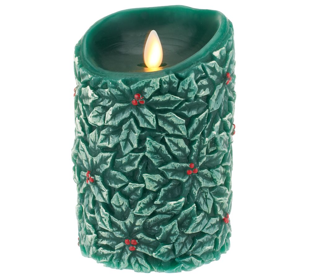 Luminara 5 Holly Berry Flameless Candle with Timer