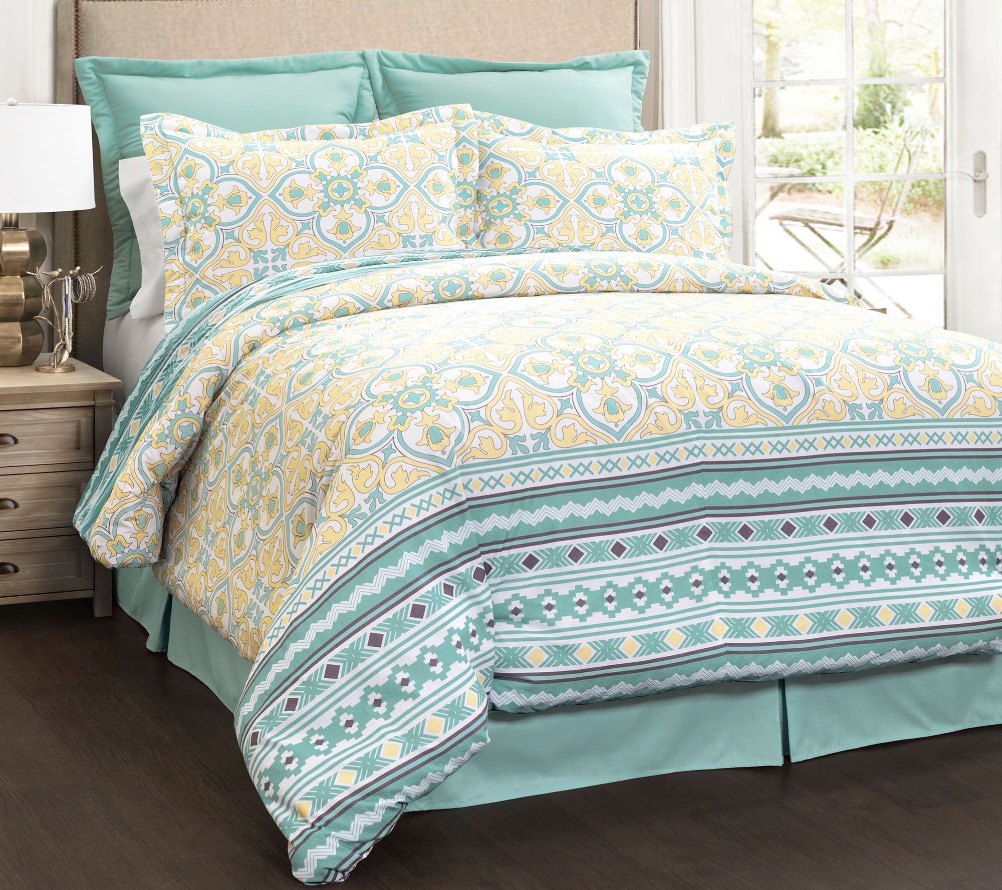 Carlene 6Piece Blue King Comforter Set by LushDecor —