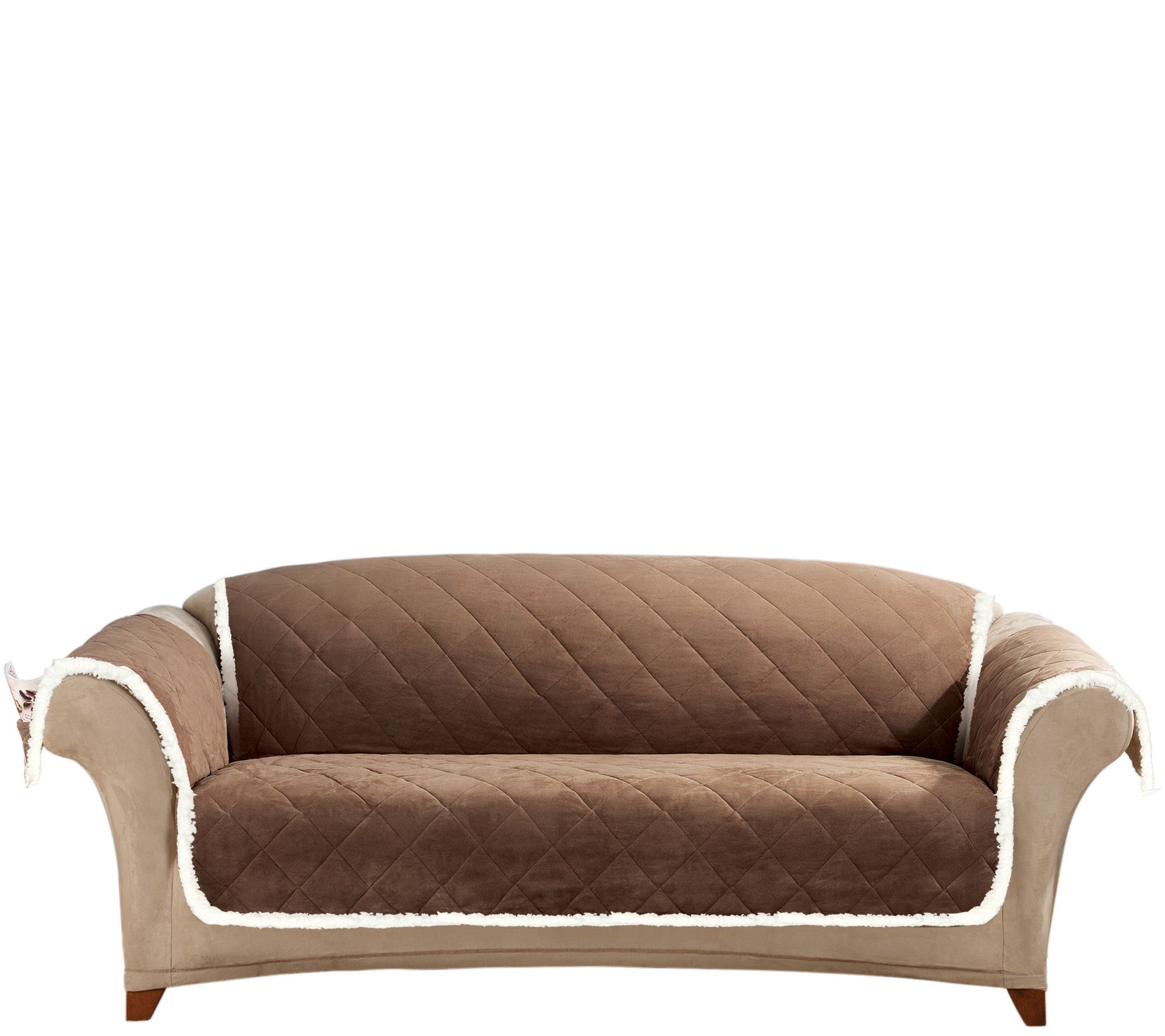 Sure Fit Reversible SuedetoSherpa Sofa Furniture Cover Page 1 —