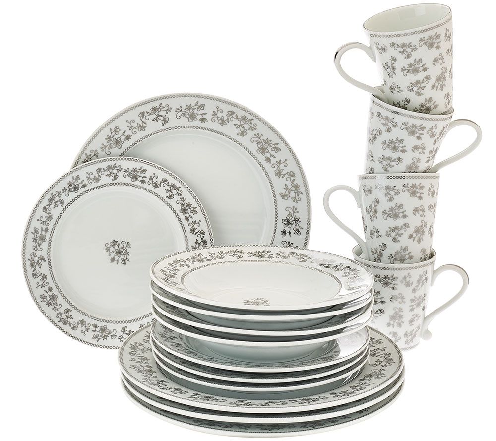 Temptations Elite 16pc. Silver Metallic Dinnerware Page 1 —