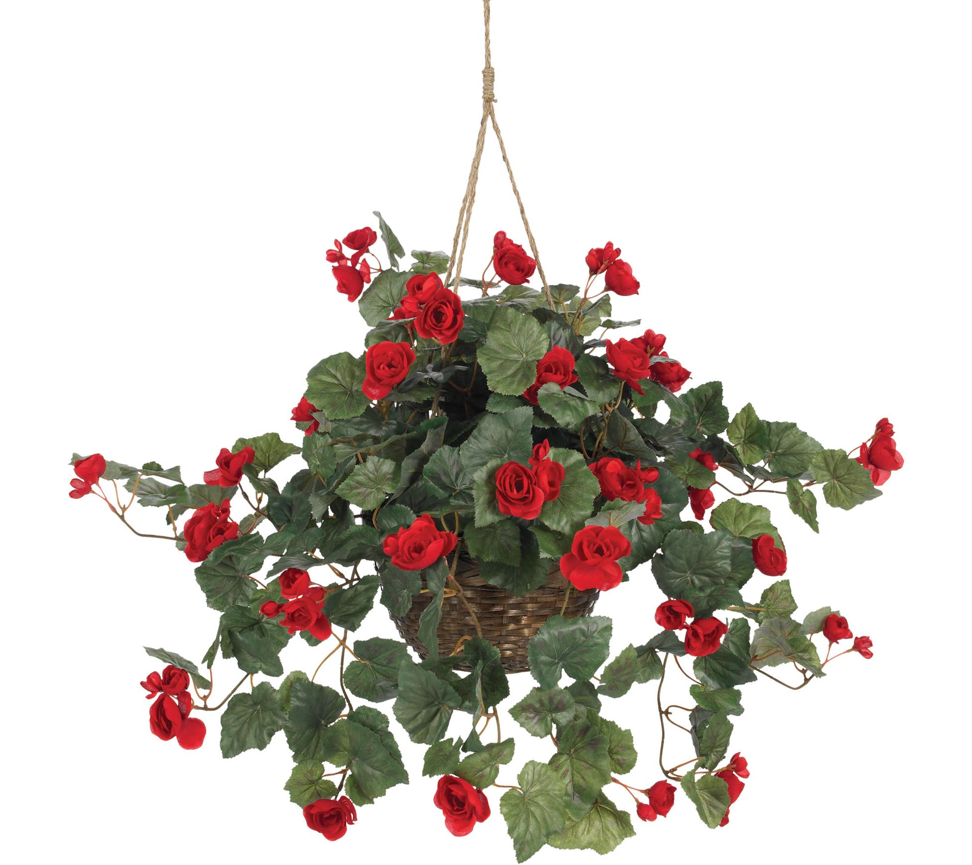 Begonia Hanging Basket by Nearly Natural —