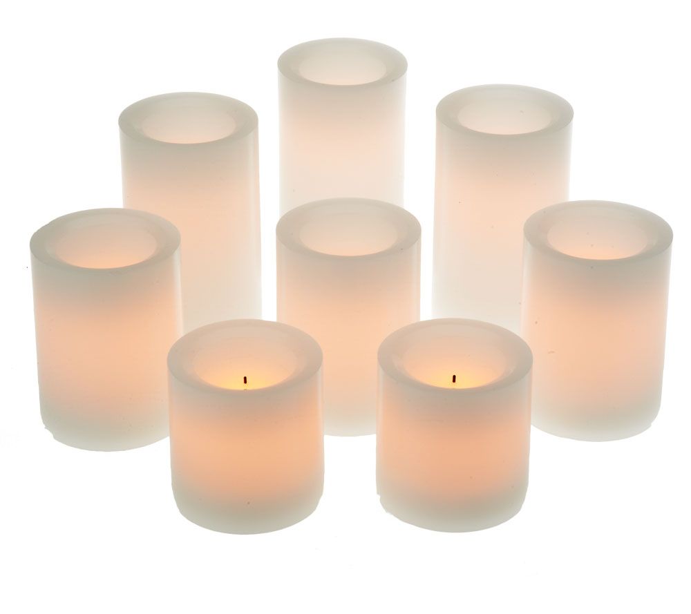 "As Is" Candle Impressions 8pc Flameless Candle Pillar Set w/ Timer