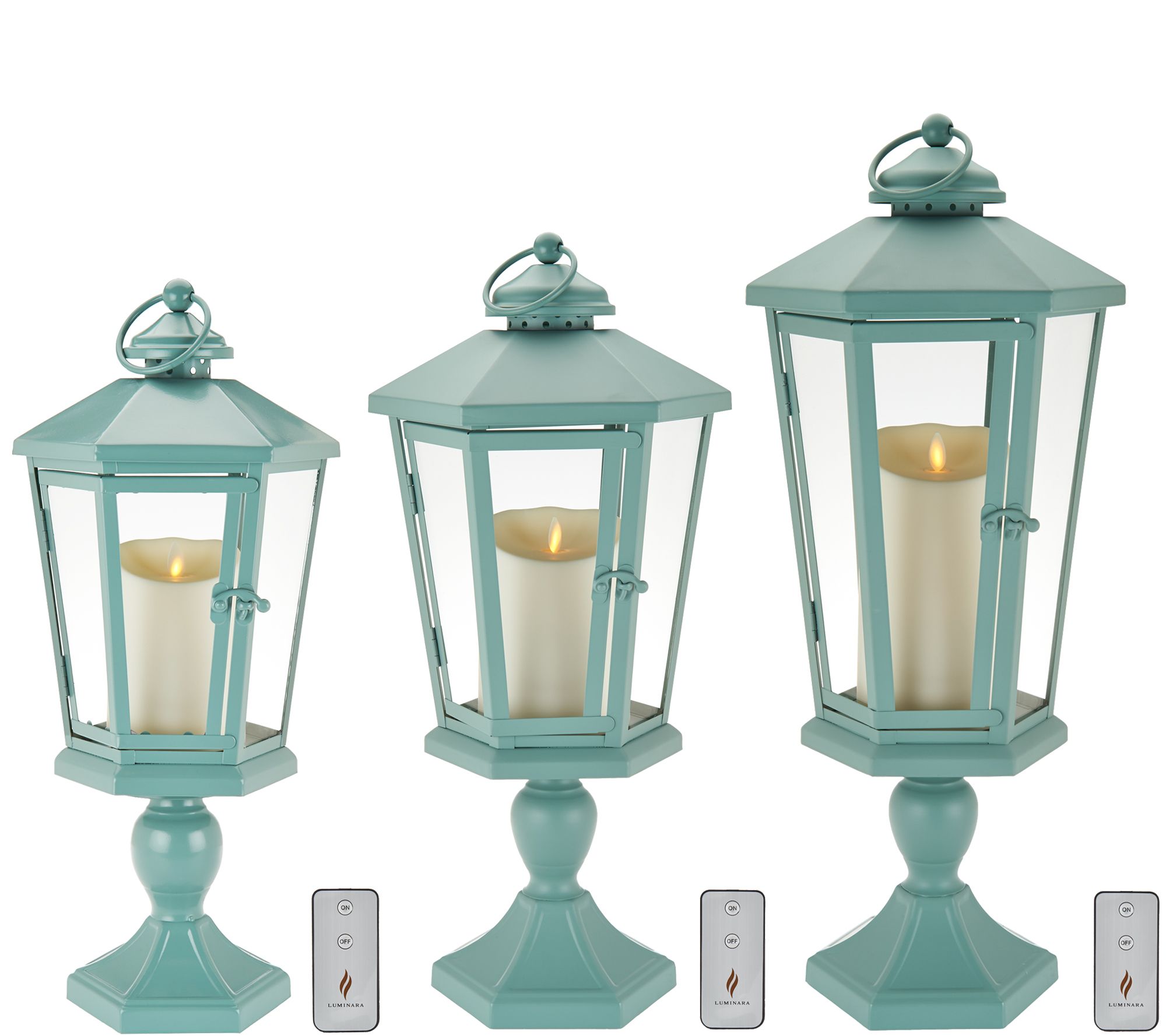 Luminara Windsor Lantern with Pedestal & Flameless Candle —