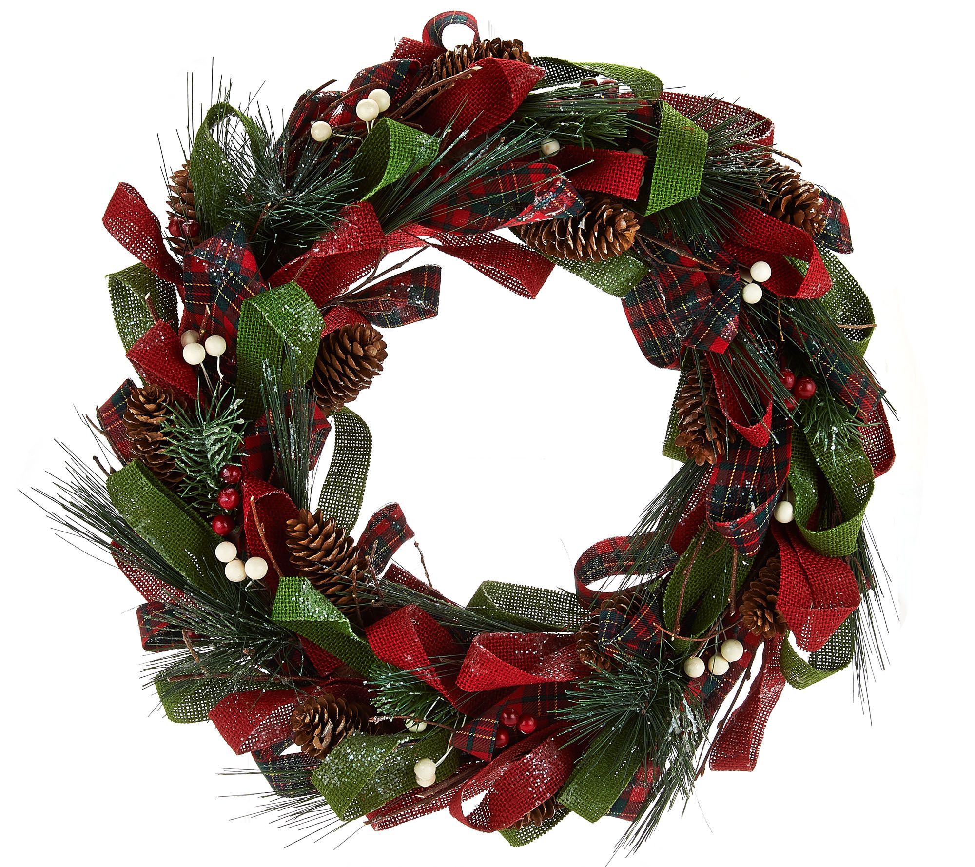 18" Ribbon and Berry Wreath by Valerie —