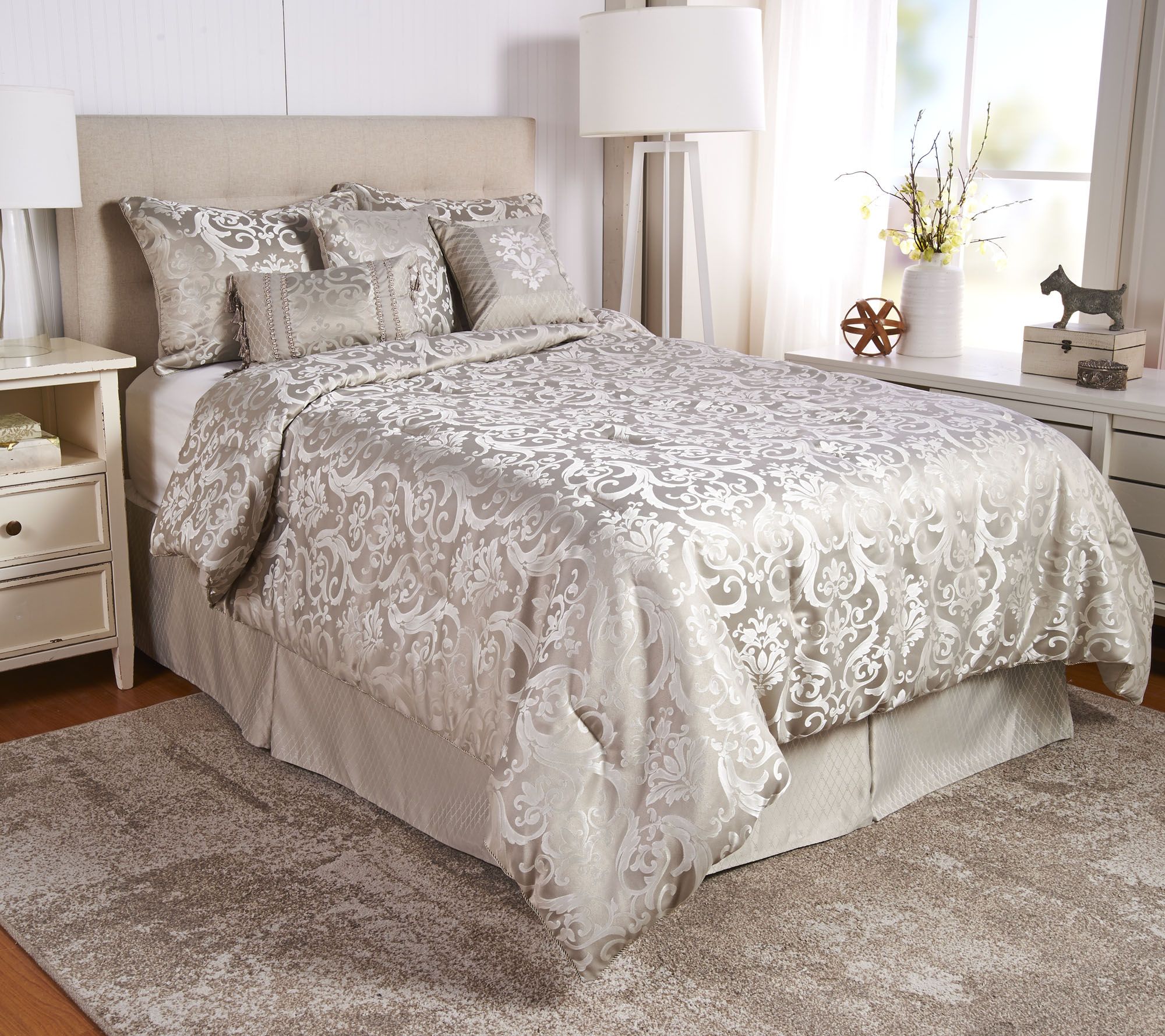 Amadeus Florence 7Piece Cal Kin Jacquard Comforter Set —