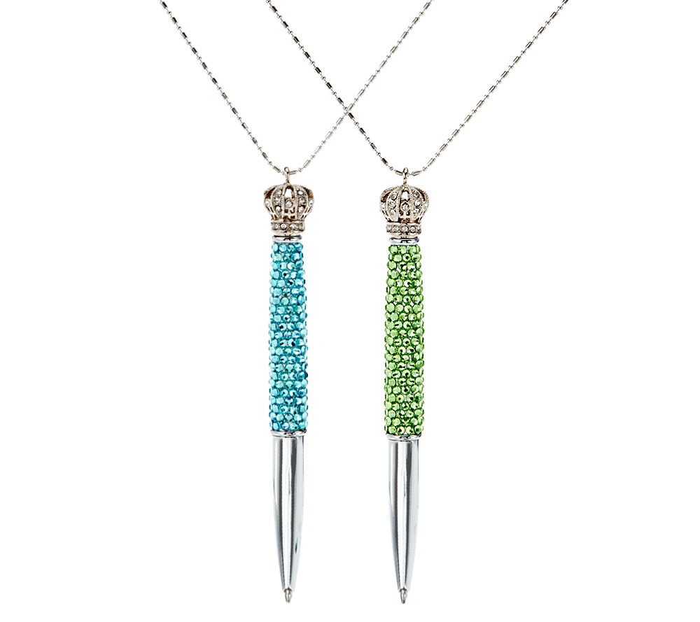 "As Is" Set of 2 Shimmering Pens with Chains by Lori Greiner Page 1