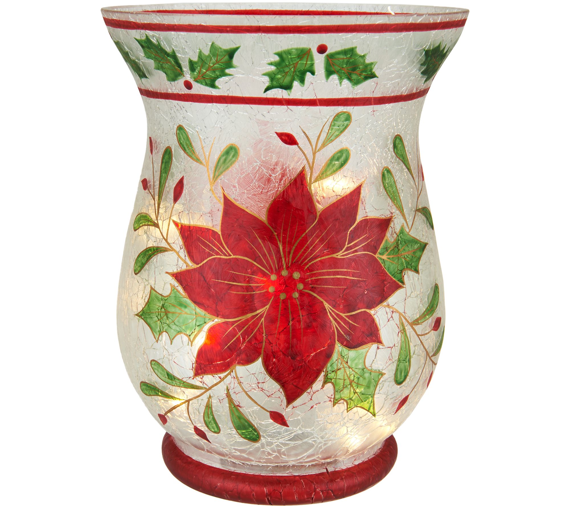 Holiday Frosted Glass Vase with Micro Lights by Valerie Page 1 —