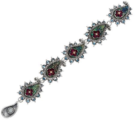 Barbara Bixby Sterling & 18K Gemstone Paisly 6 1/2 Bracelet - J322500