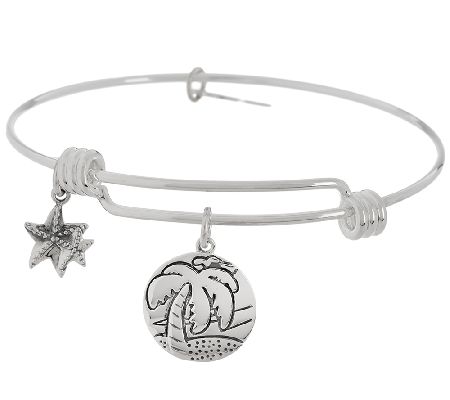 Sterling Silver Summer Theme Charm bangle by Extraordinary Life