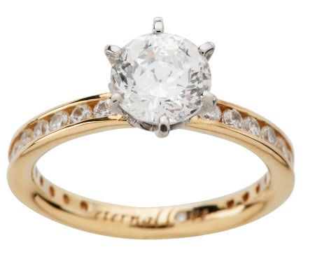 Qvc diamonique gold engagement rings