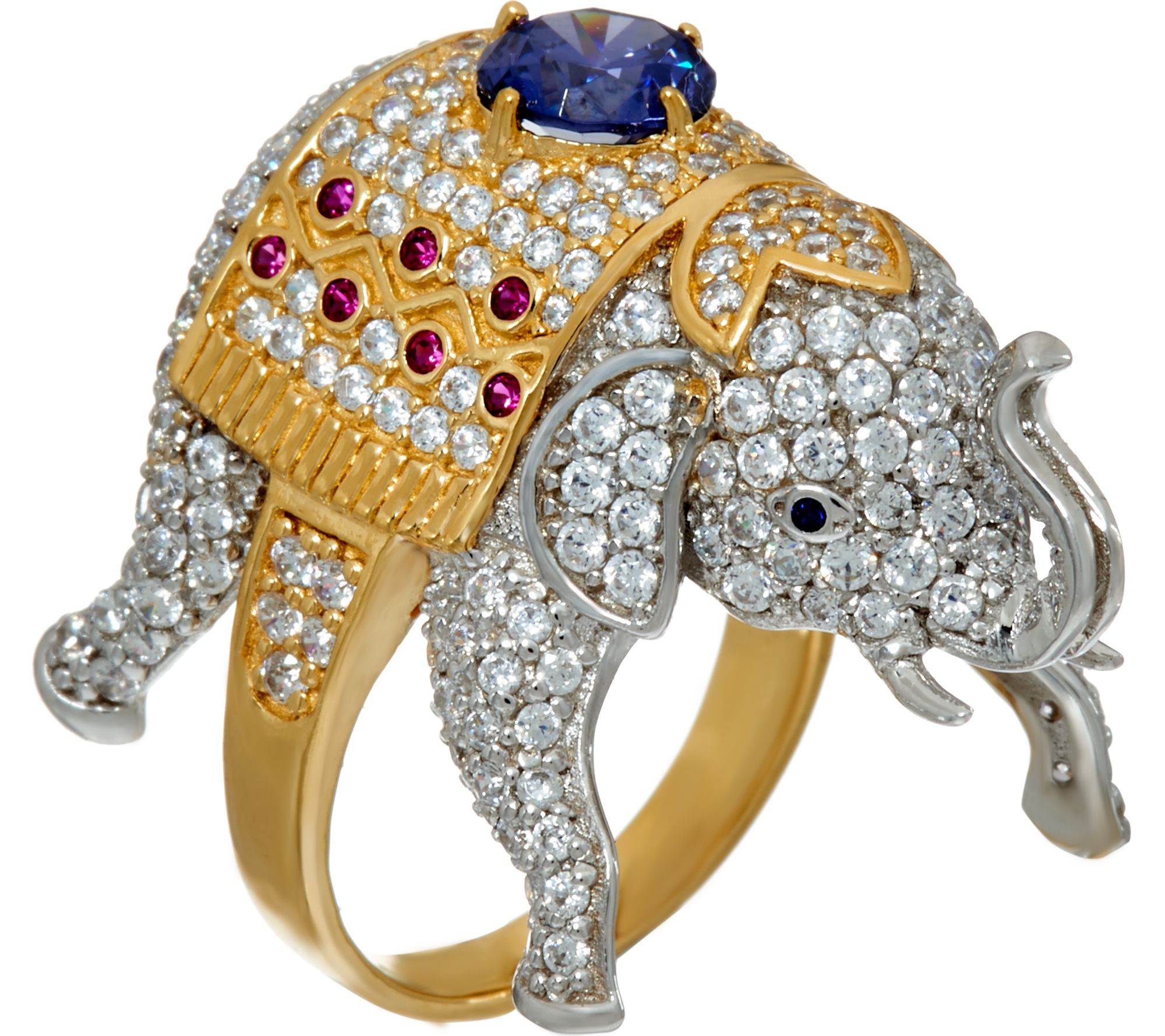 Diamonique Elephant Ring, Sterling Page 1 —