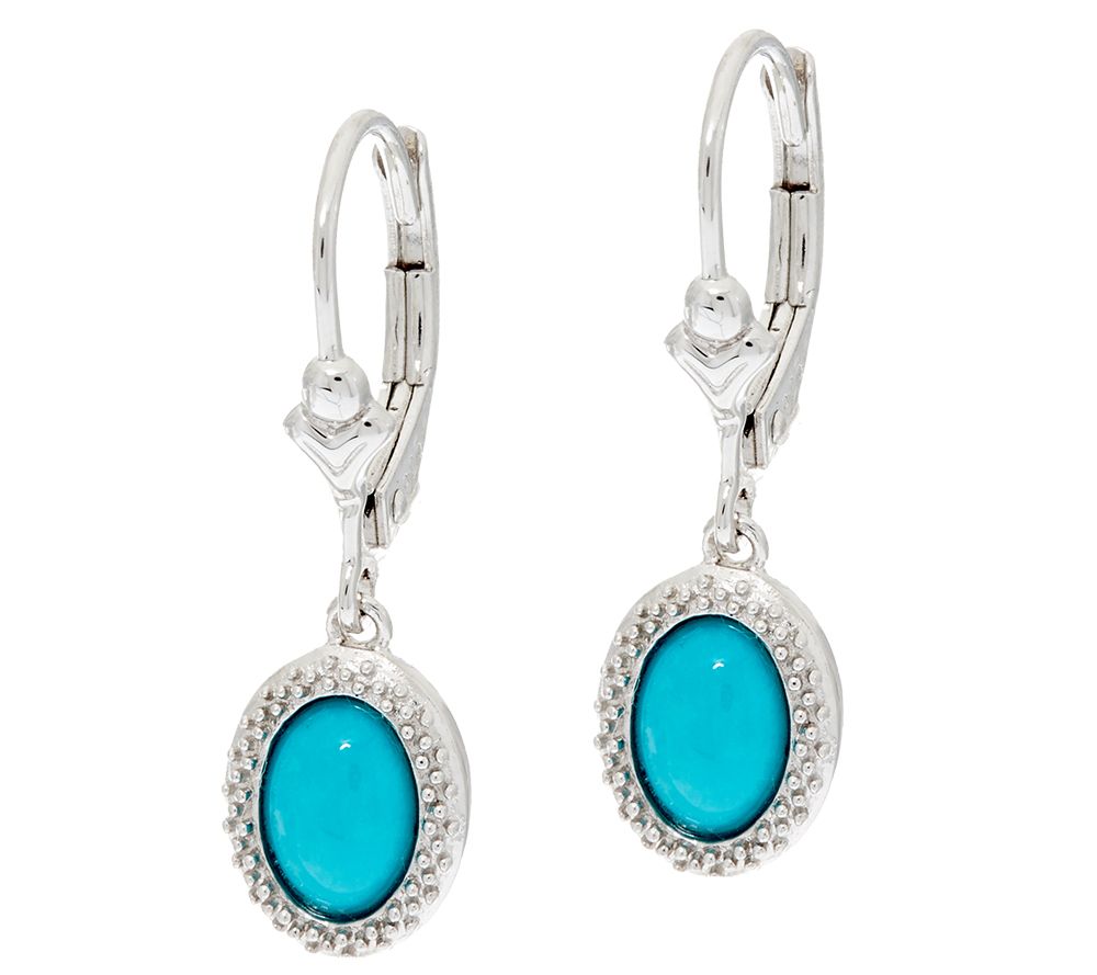 "As Is" Sleeping Beauty Turquoise Sterling Drop Earrings —