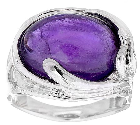 Hagit Sterling Silver Amethyst Cabochon Ring