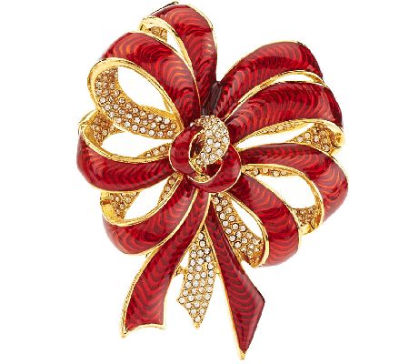 Joan Rivers Pave and Enamel Ribbon Pin - J293608