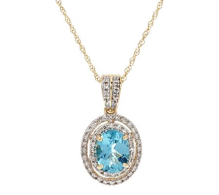  Master Cut 1.65 cts Teal Apatite Pendant w/ 18" Chain, 14K - J295011