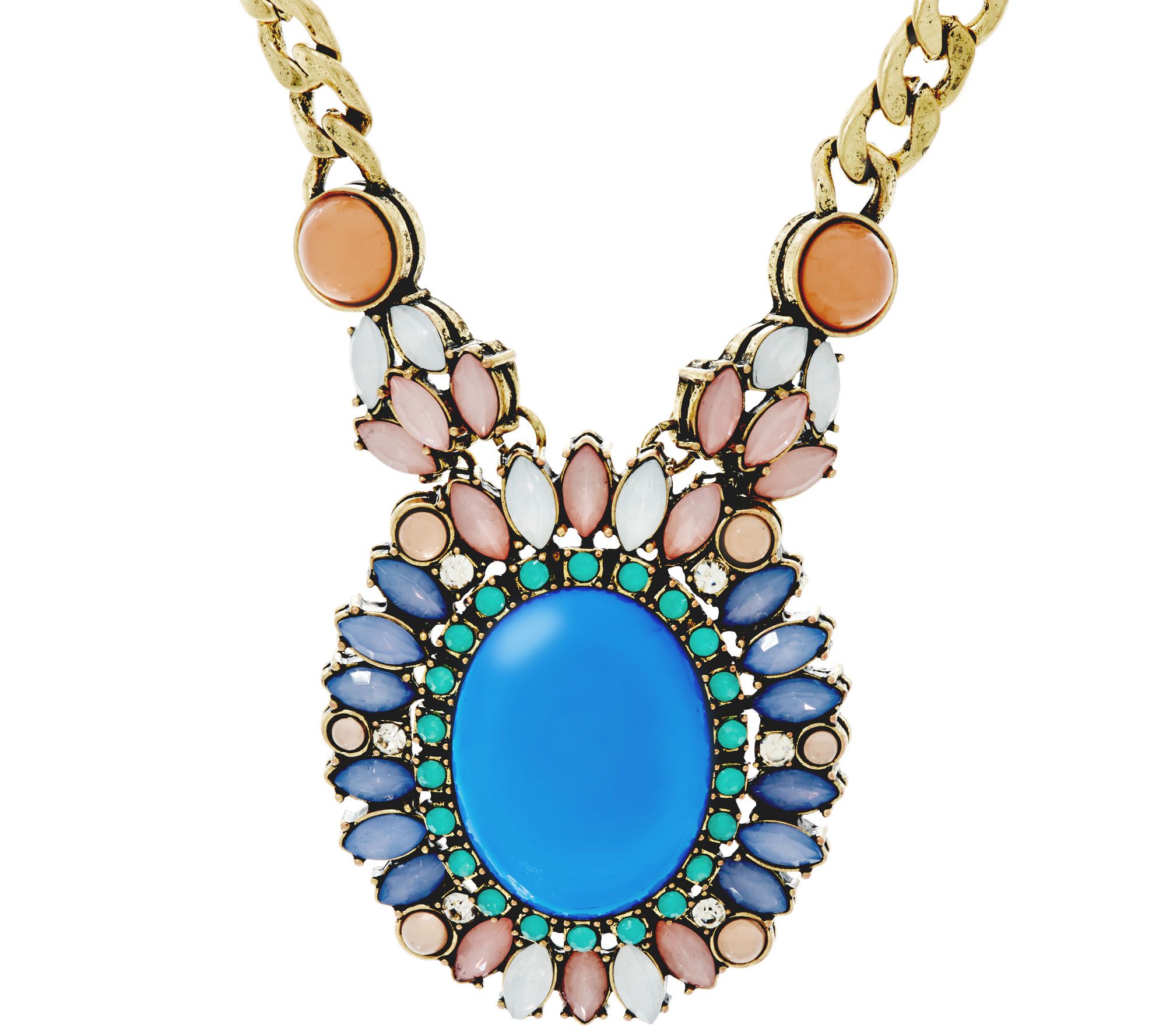 Joan Rivers Jeweled Oval Pendant 18" Necklace with 3" Extender Page 1