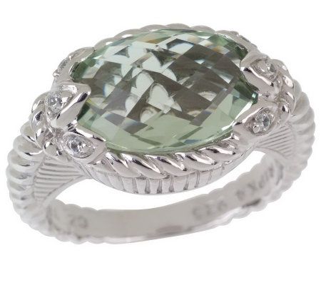 Judith Ripka Sterling Oval Gemstone Lotus Ring â€” QVC