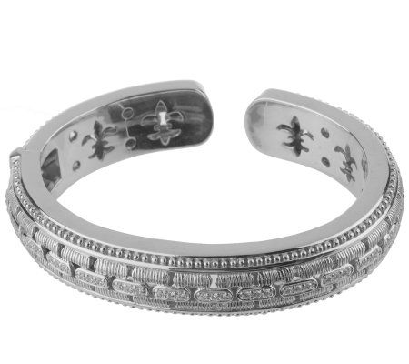 Judith Ripka Sterling Small Diamonique Panther Link Cuff Bracelet