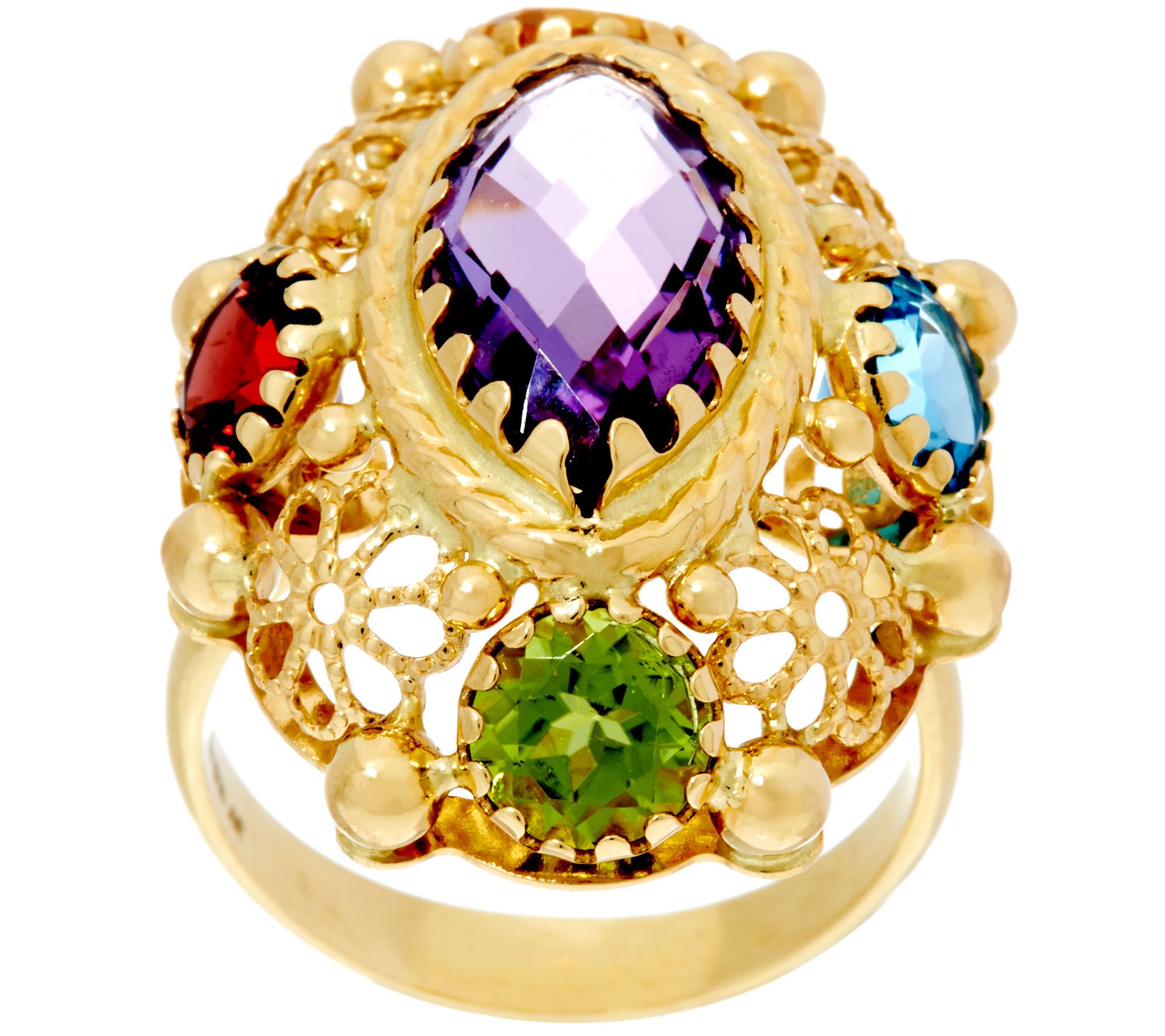 Arte d' Oro 6.00 ct tw Multigemstone Oval Ring 18K Gold Page 1 —